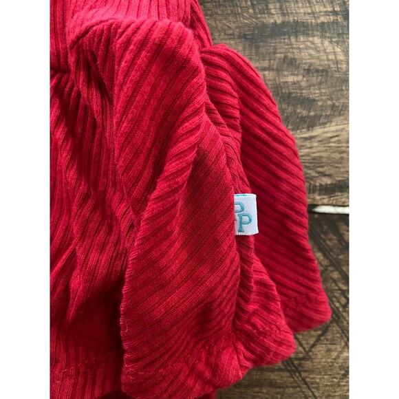 EUC long sleeve red twirl dress onesie by Posh Peanut size 3-6 months - Picture 4 of 6
